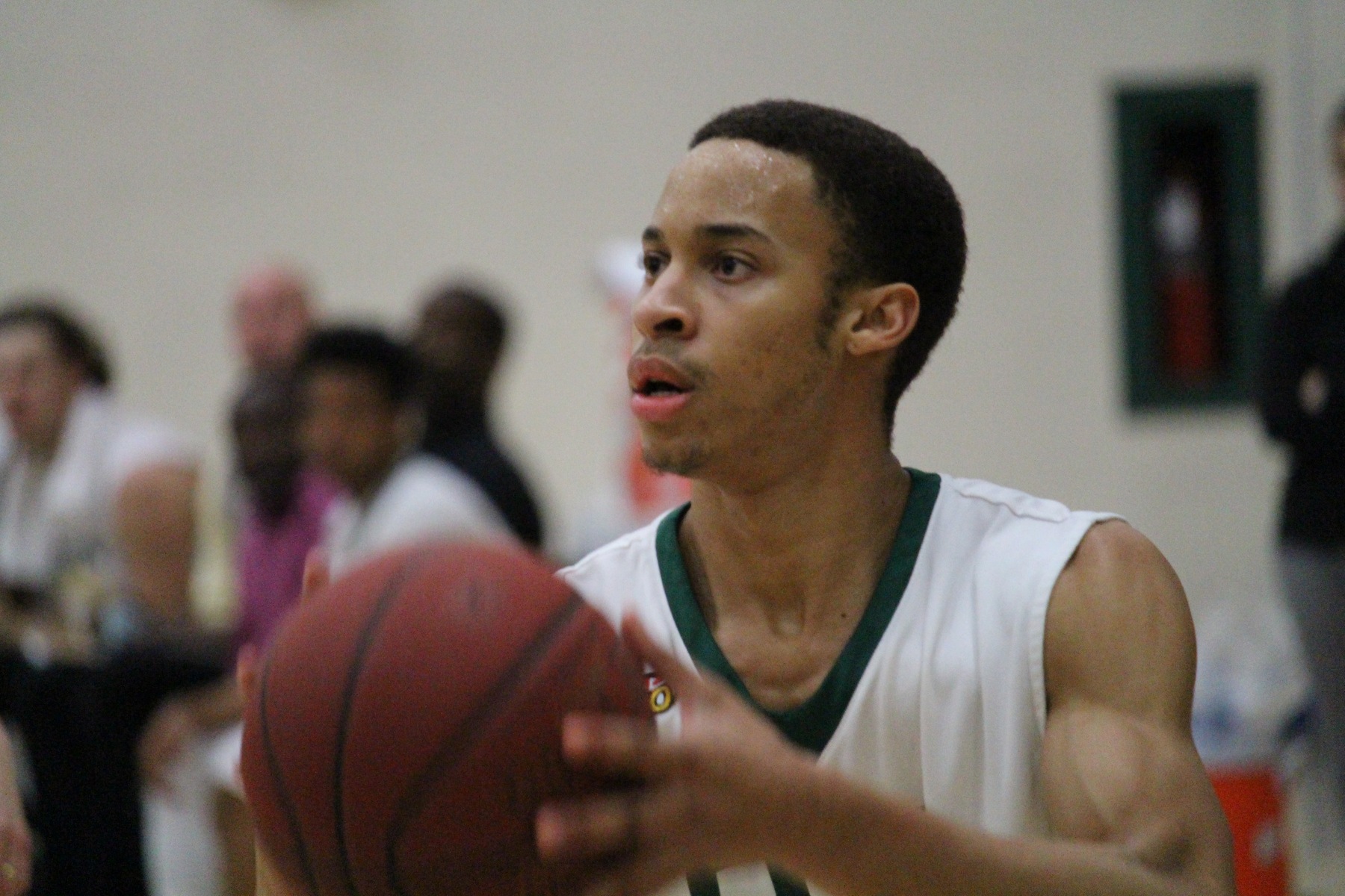 FCC's #10 Tyre Gathright scored 17 points and pulled down eight rebounds on Friday night in opening round MD JUCO Tourney loss to Harford.